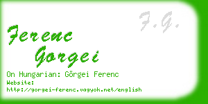 ferenc gorgei business card